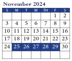 District School Academic Calendar for Marion Park Complex for November 2024