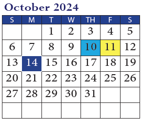District School Academic Calendar for Marion Park Complex for October 2024