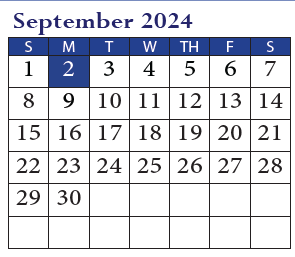 District School Academic Calendar for Marion Park Complex for September 2024