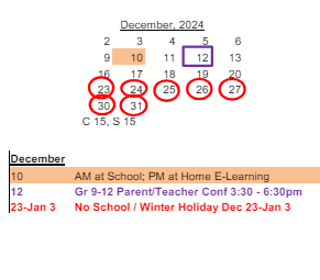 District School Academic Calendar for Jonas E Salk Elem Sch for December 2024