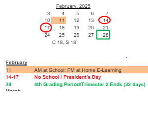 District School Academic Calendar for Jonas E Salk Elem Sch for February 2025