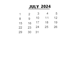 District School Academic Calendar for Jonas E Salk Elem Sch for July 2024