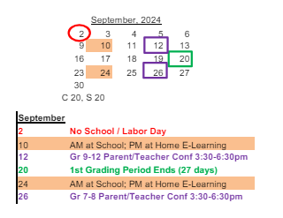 District School Academic Calendar for Jonas E Salk Elem Sch for September 2024