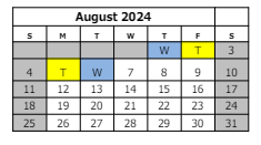 District School Academic Calendar for Independence Academy for August 2024