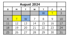 District School Academic Calendar for Hawthorne Building for August 2024