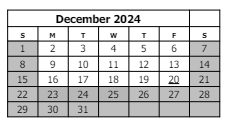 District School Academic Calendar for Taylor Elementary School for December 2024