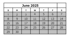District School Academic Calendar for Fruita 8/9 School for June 2025