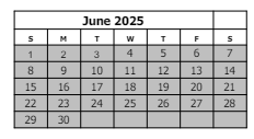 District School Academic Calendar for Lincoln Park Elementary School for June 2025