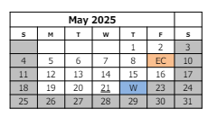 District School Academic Calendar for Mount Garfield Middle School for May 2025