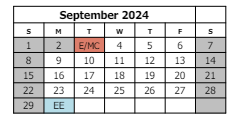 District School Academic Calendar for Bookcliff Middle School for September 2024