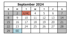 District School Academic Calendar for Hawthorne Building for September 2024