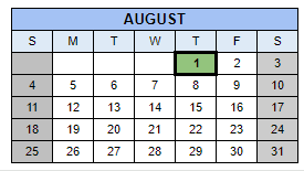 District School Academic Calendar for Mountain View High School for August 2024