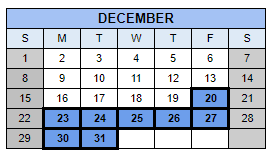 District School Academic Calendar for Macarthur Elementary School for December 2024