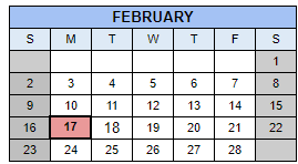 District School Academic Calendar for East Valley Academy for February 2025