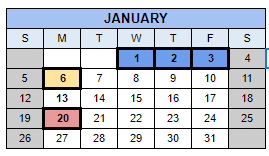 District School Academic Calendar for Longfellow Elementary School for January 2025