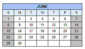 District School Academic Calendar for Bush Elementary for June 2025