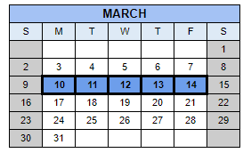 District School Academic Calendar for Stevenson Elementary School for March 2025