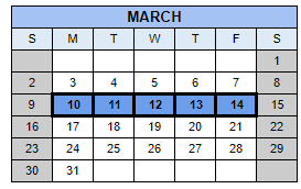 District School Academic Calendar for O'connor Elementary School for March 2025