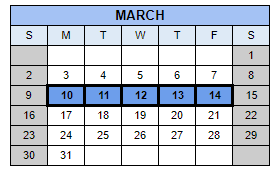 District School Academic Calendar for Falcon Hill Elementary School for March 2025