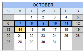 District School Academic Calendar for S H A R P for October 2024