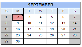 District School Academic Calendar for Crossroads for September 2024