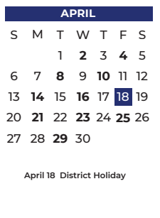 District School Academic Calendar for Lawrence Elementary for April 2025