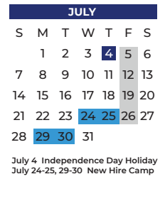 District School Academic Calendar for Floyd Elementary for July 2024