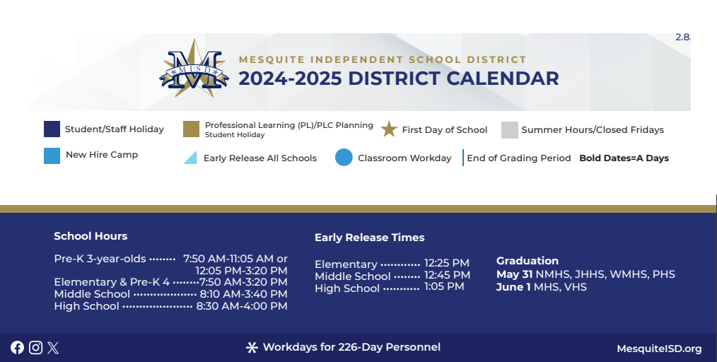District School Academic Calendar Key for P A S S Learning Ctr