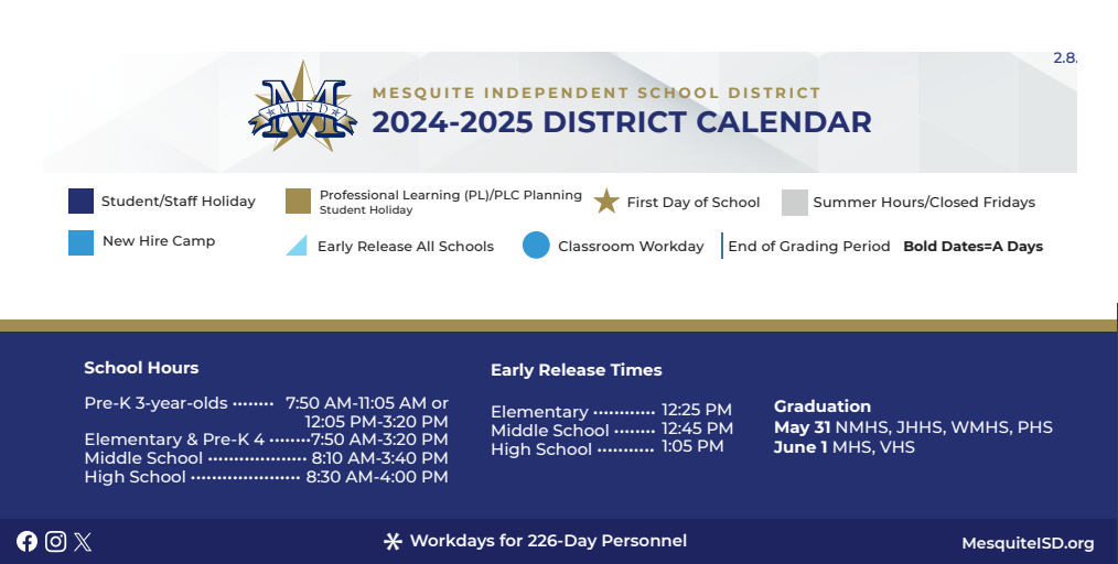 District School Academic Calendar Key for Austin Elementary