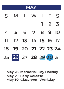 District School Academic Calendar for Mckenzie Elementary for May 2025