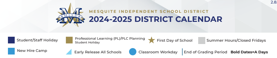 District School Academic Calendar for P A S S Learning Ctr
