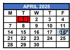 District School Academic Calendar for Hammocks Middle School for April 2025