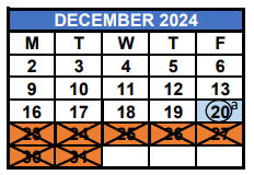 District School Academic Calendar for Citrus Grove Middle School for December 2024