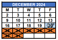 District School Academic Calendar for Auburndale Elementary School for December 2024