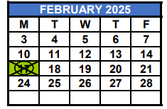 District School Academic Calendar for Miami Springs Senior High Adult for February 2025