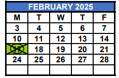 District School Academic Calendar for Hialeah Senior High Adult Education Center for February 2025