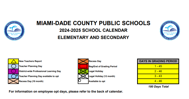 District School Academic Calendar Key for Southwood Middle School