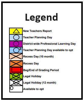 District School Academic Calendar Legend for Earlington Heights Elementary School