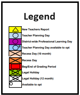 District School Academic Calendar Legend for District Summer Center J