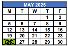 District School Academic Calendar for Tbd for May 2025