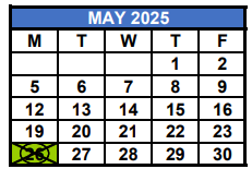 District School Academic Calendar for Earlington Heights Elementary School for May 2025