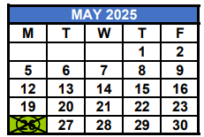 District School Academic Calendar for John A. Ferguson Senior High for May 2025