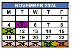District School Academic Calendar for Pinecrest Academy Charter Middle School for November 2024