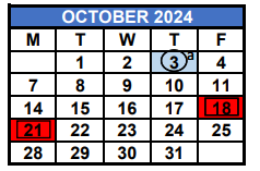 District School Academic Calendar for Miami Park Elementary School for October 2024