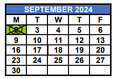 District School Academic Calendar for Ponce De Leon Middle School for September 2024