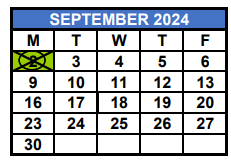 District School Academic Calendar for Banyan Elementary School for September 2024