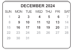 District School Academic Calendar for Martin T Krueger Middle Sch for December 2024