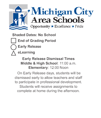 District School Academic Calendar Legend for Martin T Krueger Middle Sch
