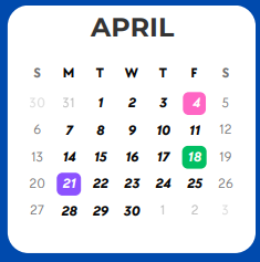 District School Academic Calendar for Fannin Elementary for April 2025