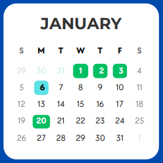 District School Academic Calendar for Long Elementary for January 2025